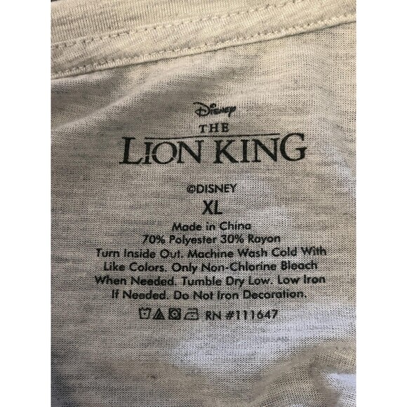 Disney Lion King Hakuna Matata Shirt Womens XL Gray Scoop Neck Graphic Tee - Picture 6 of 6